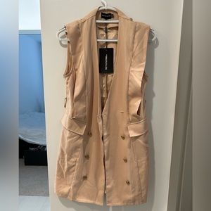 PrettyLittleThing Tan Blazer Dress
